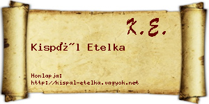 Kispál Etelka névjegykártya